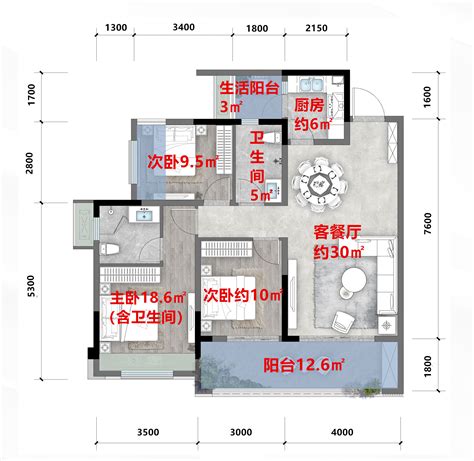 進門廚房在右邊|105㎡簡約小三居，原來進門左邊廚房右邊餐廳這樣設。